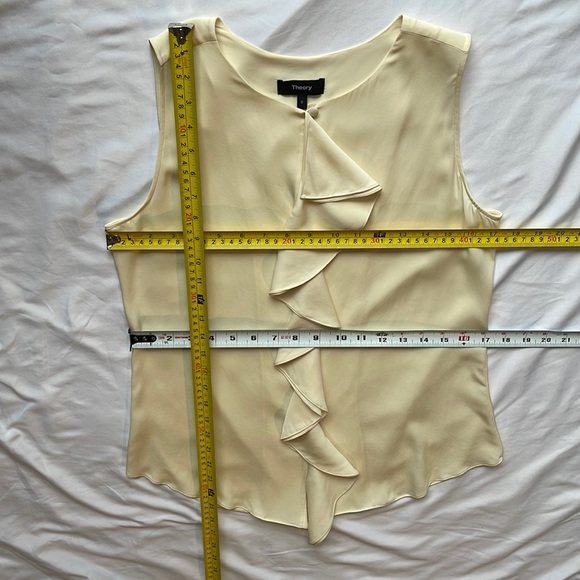 Theory Jastrid Sheen 2 Sleeveless Silk Blouse Ivory Size Small - Picture 10 of 16